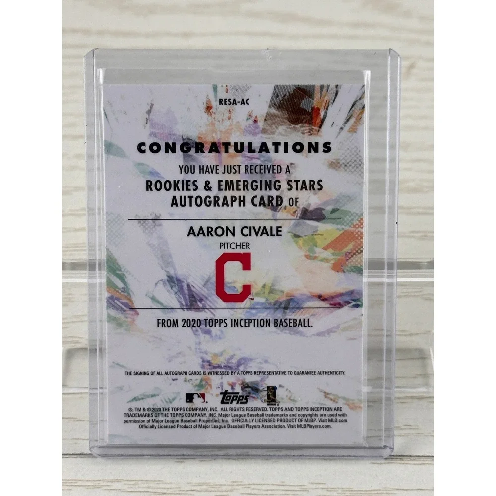 Aaron Civale 2020 Topps‎ Inception Autograph RC Cleveland Indians Baseball Card